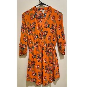 ⁣✧ Charlotte Russe | Orange Tropical Short Dress